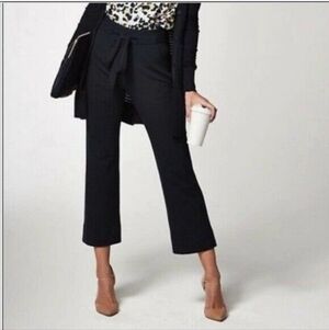 CAbi #5177 Easy Croped Dress Belted Pockets Trousers Navy Blue Sz 6